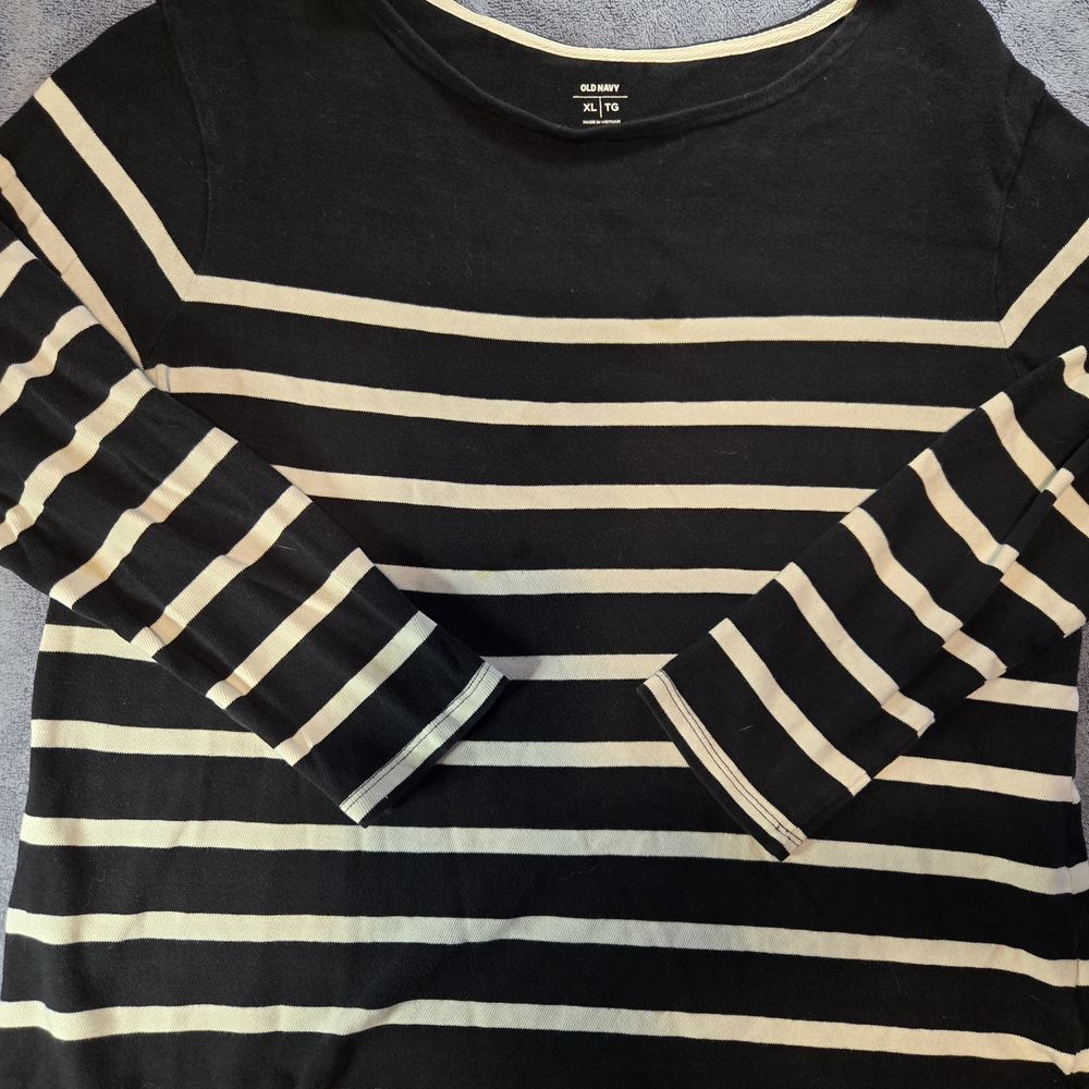 Black and White Striped Top